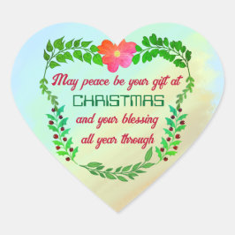 MISSCHIEN KAN VREDE UW VERMOGEN ZIJN IN CHRISTMAS HART STICKER