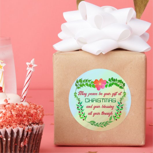 MISSCHIEN KAN VREDE UW VERMOGEN ZIJN IN CHRISTMAS RONDE STICKER (Feest)