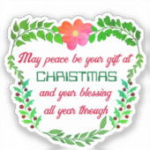 MISSCHIEN KAN VREDE UW VERMOGEN ZIJN IN CHRISTMAS STICKER (Voorkant)