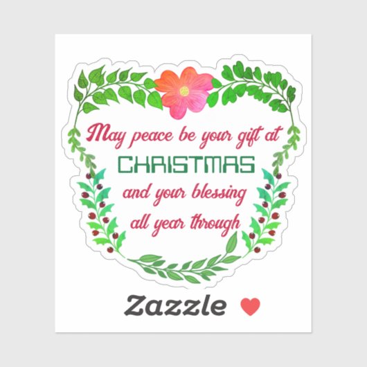 MISSCHIEN KAN VREDE UW VERMOGEN ZIJN IN CHRISTMAS STICKER (Vel)