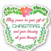 MISSCHIEN KAN VREDE UW VERMOGEN ZIJN IN CHRISTMAS STICKER (Voorkant)