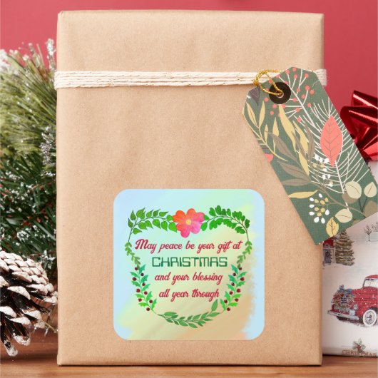 MISSCHIEN KAN VREDE UW VERMOGEN ZIJN IN CHRISTMAS VIERKANTE STICKER (Feestdagen)