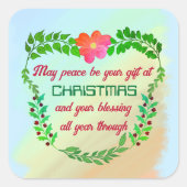 MISSCHIEN KAN VREDE UW VERMOGEN ZIJN IN CHRISTMAS VIERKANTE STICKER (Voorkant)