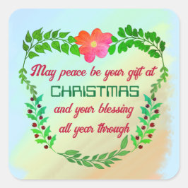 MISSCHIEN KAN VREDE UW VERMOGEN ZIJN IN CHRISTMAS VIERKANTE STICKER