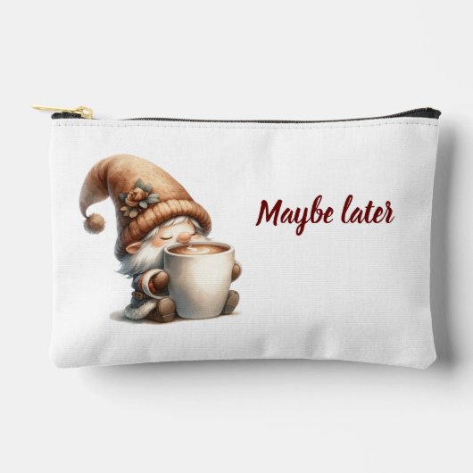 "Misschien later" Happy Gnome Drink Koffie Etui (Voorkant)