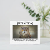 Misschien moet u nog eens nadenken over wat u zei briefkaart (Staand voorkant)