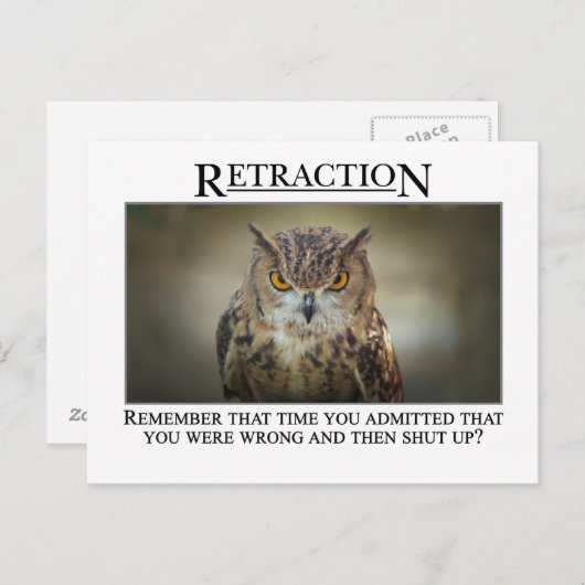 Misschien moet u nog eens nadenken over wat u zei briefkaart (Voorkant / Achterkant)