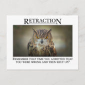 Misschien moet u nog eens nadenken over wat u zei briefkaart (Voorkant)