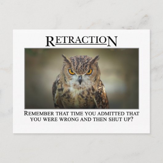 Misschien moet u nog eens nadenken over wat u zei briefkaart (Voorkant)