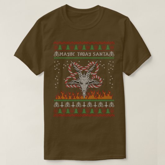 Misschien vandaag Santa Baphomet 2 T-shirt (Design voorkant)