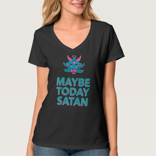 Misschien vandaag satan Baphomet Demon T-shirt (Voorkant)