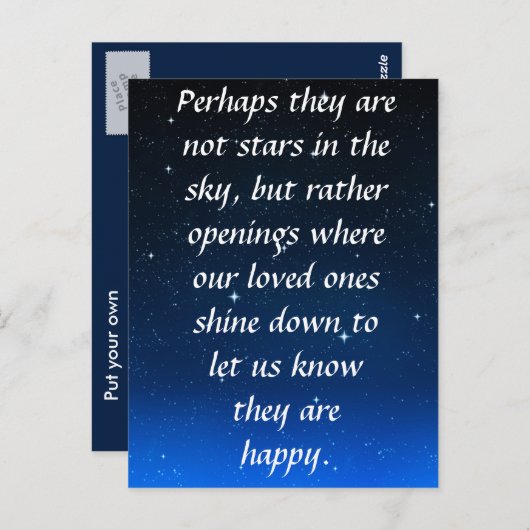 Misschien zijn het geen sterren aan de hemel, maar briefkaart (Voorkant / Achterkant)