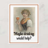 "Misschien zou Drink helpen" Briefkaart (Voorkant)
