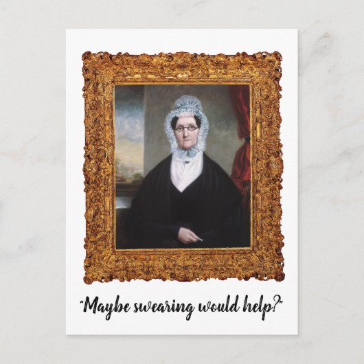 "Misschien zou vloeken helpen" grappig Briefkaart (Voorkant)