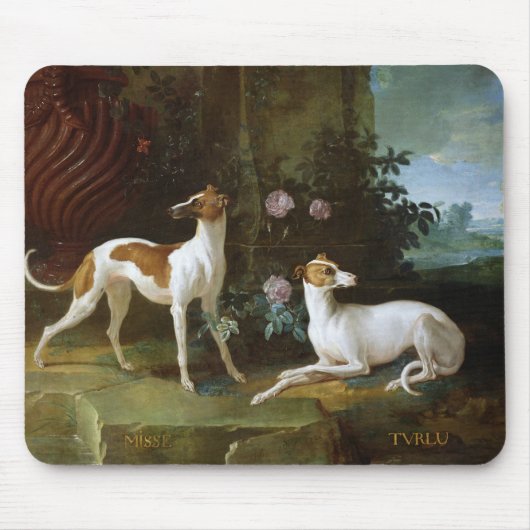 Misse en Turlu, twee windhonden van Louis XV Muismat (Voorkant)