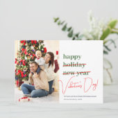 Missed Christmas Valentine's Day Feestdagenkaart (Staand voorkant)