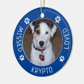 Missed Loved | Custom Dog Memorial Keramisch Ornament (Links)