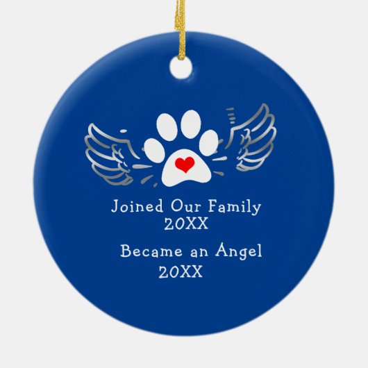 Missed Loved | Custom Dog Memorial Keramisch Ornament (Achterkant)
