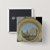 Missen bord, versierd met een scène van vierkante button 5,1 cm (Voorkant /achterkant)