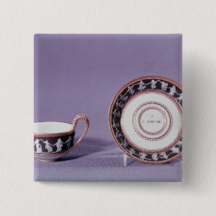 Missen cup en saucer, eind 18e eeuw vierkante button 5,1 cm