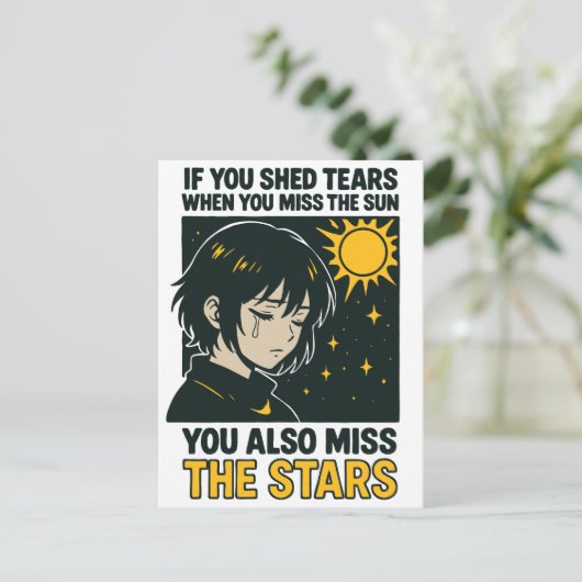 Missen de sterren briefkaart (Staand voorkant)
