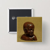 Missen-gres-buste van een kind, c.1715 vierkante button 5,1 cm (Voorkant /achterkant)