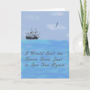 Missen kaart met schip en zeeën