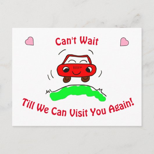 Missen van uw Cartoon auto bezoek Briefkaart (Voorkant)
