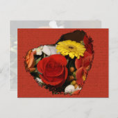 Missend Hart Boeket Sjabloon Op Achterkant Briefkaart (Voorkant / Achterkant)