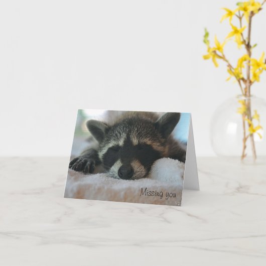 "Missend u" Notecard Kaart (Gele Bloem)