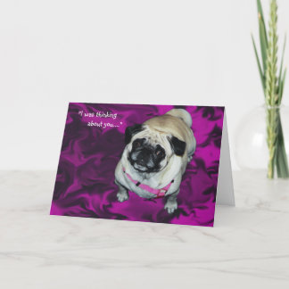 "Missend u" Pug Wenskaart Kaart