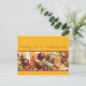 missend u Thanksgivinggebladerte Feestdagenkaart (Staand voorkant)