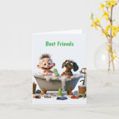 Missende beste vriend teckel kaart (Gele Bloem)
