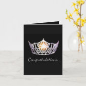 Misser America Silver Crown Greeting Kaart (Gele Bloem)