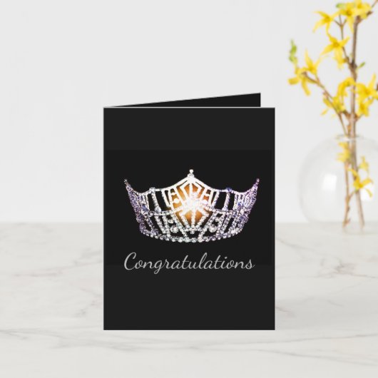 Misser America Silver Crown Greeting Kaart (Gele Bloem)