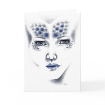Misser Universe Alien Dame Art Wenskaart