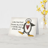 Misser You Penguin Kaart (Gele Bloem)