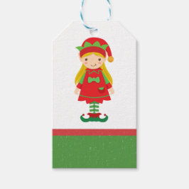 Misses Elf en Candy Canes Gift Bag Cadeaulabel