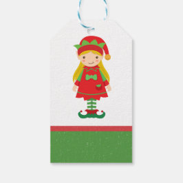 Misses Elf en Candy Canes Gift Bag Cadeaulabel
