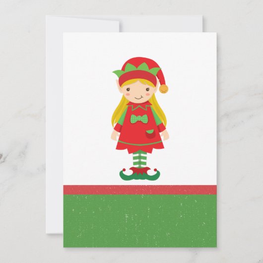 Misses Elf en Candy Canes Kaart (Voorkant)