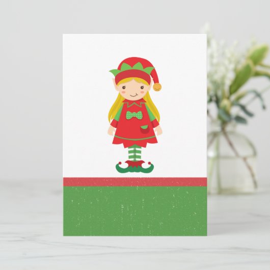 Misses Elf en Candy Canes Kaart (Staand voorkant)