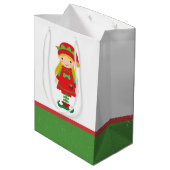 Misses Elf en Candy Canes Medium Cadeauzakje (Achterkant Gekanteld)