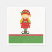 Misses Elf en Candy Canes Medium Gift Bag Servet (Voorkant)