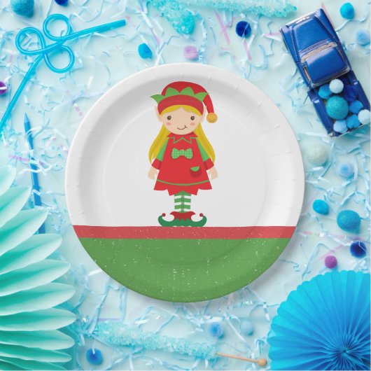 Misses Elf en Candy Canes Papieren Bordje (Feest)