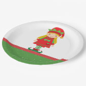 Misses Elf en Candy Canes Papieren Bordje (Gekanteld)