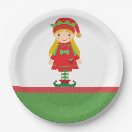 Misses Elf en Candy Canes Papieren Bordje