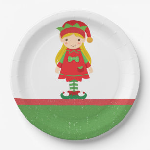 Misses Elf en Candy Canes Papieren Bordje