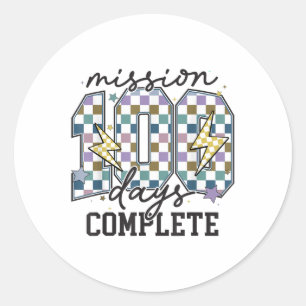 Missie 100 dagen compleet grappig 100 dagen van sc ronde sticker