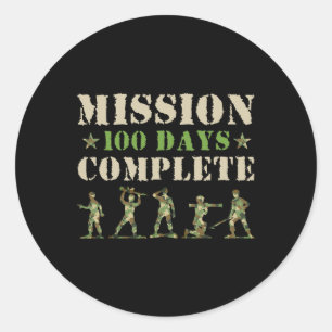 Missie 100 dagen van de school complete student jo ronde sticker