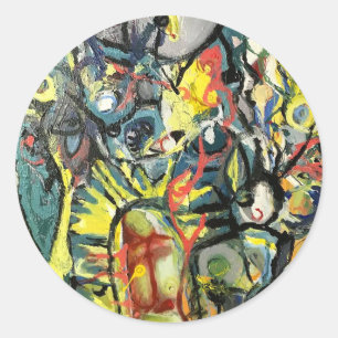 Missie Abstract Schilderen Hankamer Artjunkhaus Ku Ronde Sticker